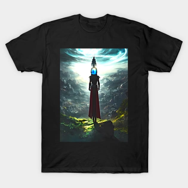 Human/Alien War - Ancient Inquisitor - AI Generated Sci Fi Concept Art - T-Shirt by AfroMatic